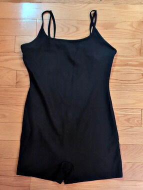 EKOUAER Black Strappy Romper Bodysuit